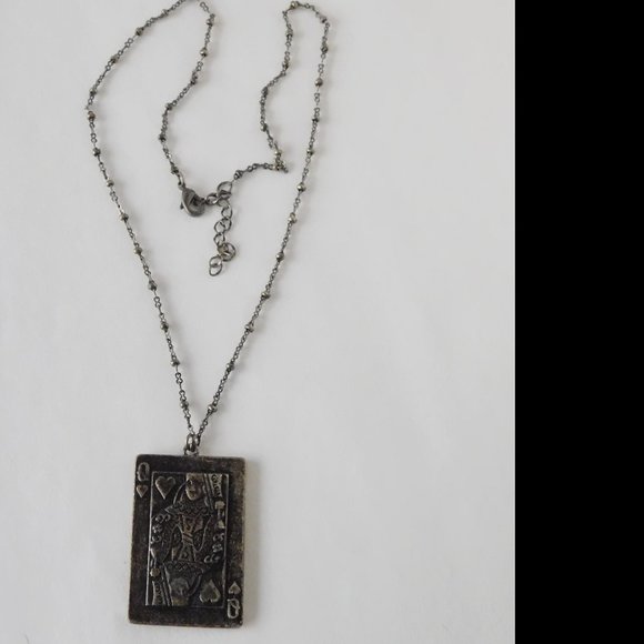 Queen of Hearts Lucky Brand brass necklace - Picture 2 of 6